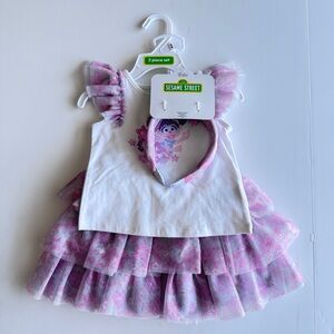 Sesame Street Abby Cadabby Baby Girls 3-Piece Tutu Skirt Outfit NWT NEW
